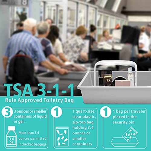 Clear Toiletry Bag, F-color 3 Pack TSA Approved Toiletry Bag Clear Makeup Bag...