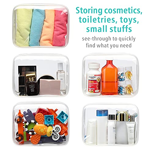 Clear Toiletry Bag, F-color 3 Pack TSA Approved Toiletry Bag Clear Makeup Bag...