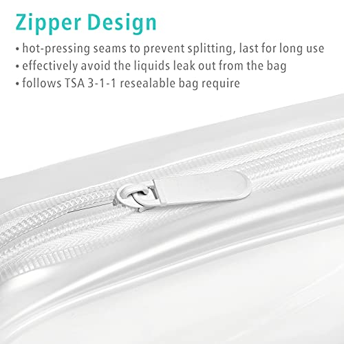 Clear Toiletry Bag, F-color 3 Pack TSA Approved Toiletry Bag Clear Makeup Bag...