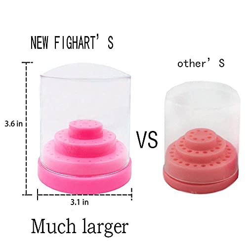FA FIGHTART Large Dust Proof Nail Drill Bit Holder Big Acrylic Nail Drill Bit...