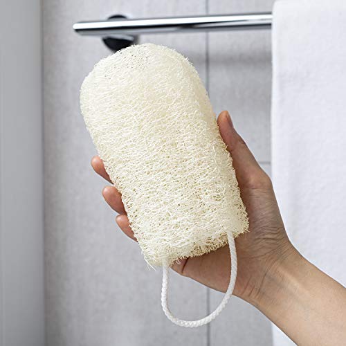FAAY 4 Pcs Premium Natural Exfoliating Loofah Sponge: 6" Eco-friendly Unbleac...