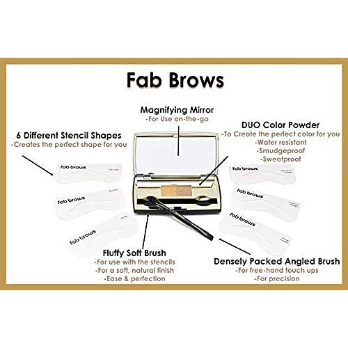 Fab Brows Duo Eyebrow Kit - Light / Medium Brown Makeup Kits Eye Brow Stencil...