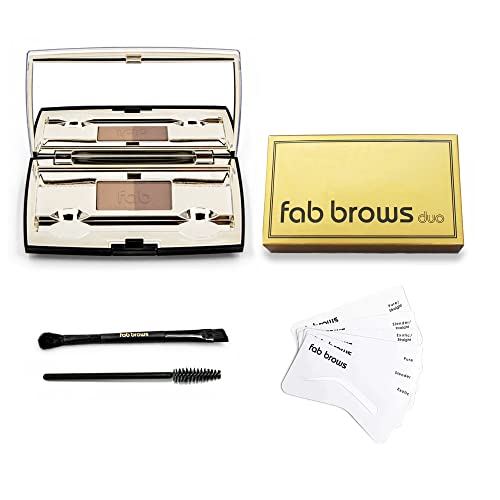 Fab Brows Duo Eyebrow Kit - Light / Medium Brown Makeup Kits Eye Brow Stencil...