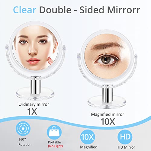Fabuday Magnifying Makeup Mirror Double Sided, 1X 10X Magnification Mirror, T...