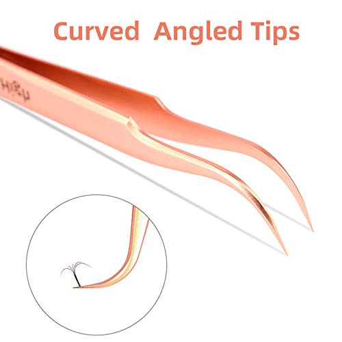 Facehigh Eyelash Extension Tweezers kit for Volume&Individual False Lashes Ex...