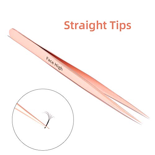Facehigh Eyelash Extension Tweezers kit for Volume&Individual False Lashes Ex...