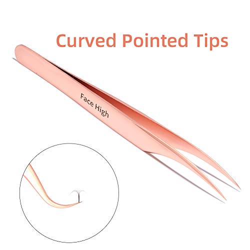 Facehigh Eyelash Extension Tweezers kit for Volume&Individual False Lashes Ex...