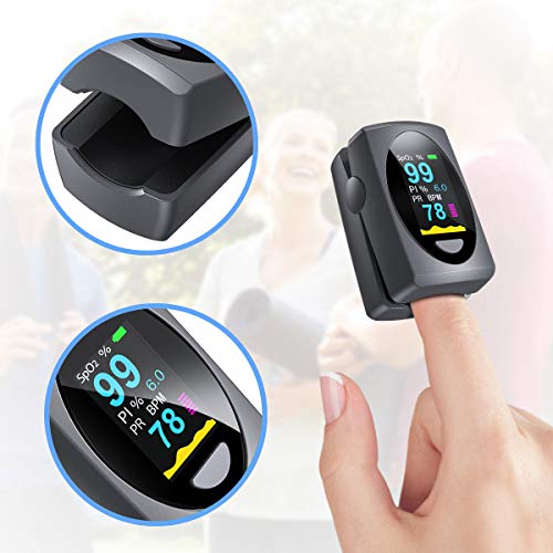 Pulse Oximeter Fingertip, Digital Blood Oxygen Saturation Monitor for Heart R...