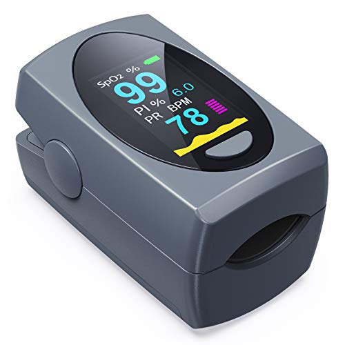 Pulse Oximeter Fingertip, Digital Blood Oxygen Saturation Monitor for Heart R...
