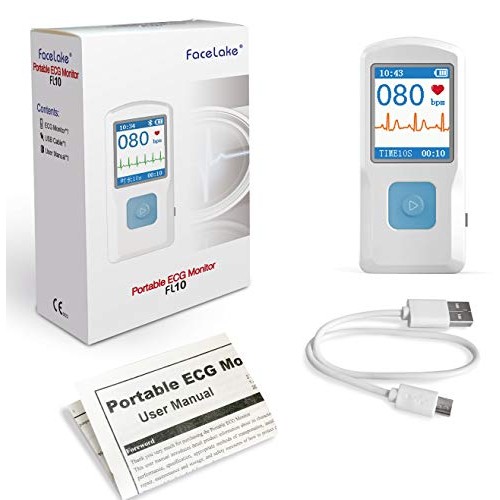 Facelake FL10 Portable ECG/EKG Monitor with Bluetooth for iOS and Android