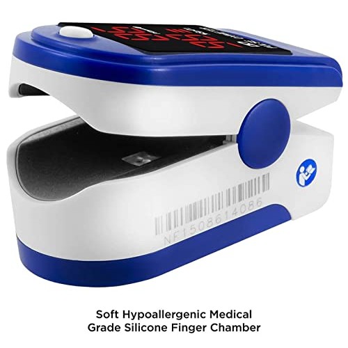 FaceLake ® FL400 Pulse Oximeter Fingertip with Carrying Case, Batteries, Lany...