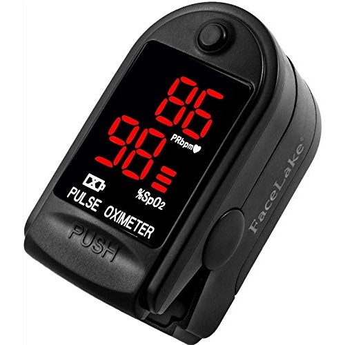 FaceLake ® FL400 Pulse Oximeter with Carrying Case, Batteries, Neck/Wrist Cor...
