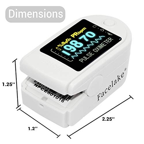 Facelake FL400 Pulse Oximeter with Neck/wrist Cord, Carrying Case and Batteri...