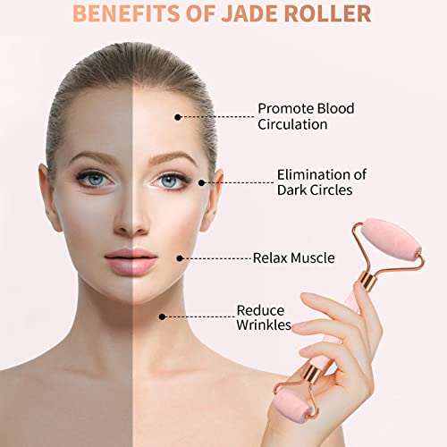 FACEMADE Gua Sha and Jade Roller, Gua Sha Massage Tool for Skin Care, Jade Ro...