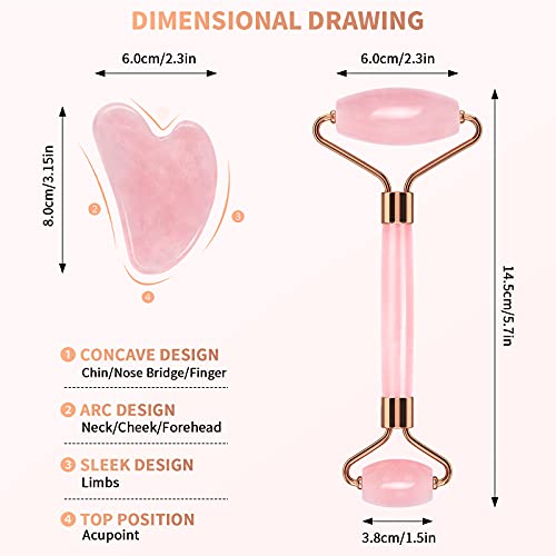 FACEMADE Gua Sha and Jade Roller, Gua Sha Massage Tool for Skin Care, Jade Ro...