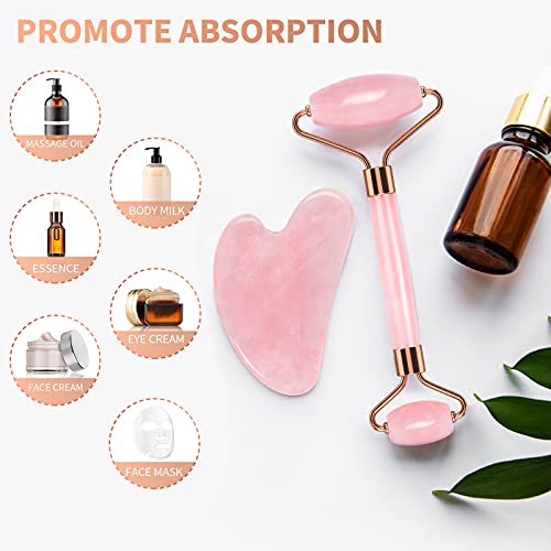 FACEMADE Gua Sha and Jade Roller, Gua Sha Massage Tool for Skin Care, Jade Ro...