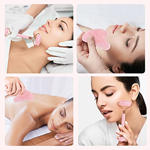 FACEMADE Gua Sha and Jade Roller, Gua Sha Massage Tool for Skin Care, Jade Ro...