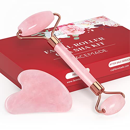 FACEMADE Gua Sha and Jade Roller, Gua Sha Massage Tool for Skin Care, Jade Ro...