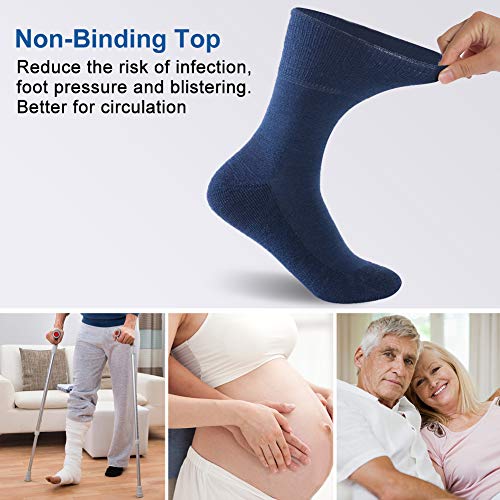 Facool Women's Men's Diabetic Socks Circulatory Non-Binding Top Casual Dress ...