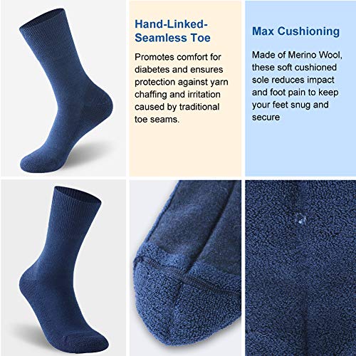 Facool Women's Men's Diabetic Socks Circulatory Non-Binding Top Casual Dress ...