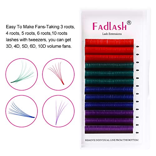 Volume Lash Extensions D Curl 0.07 17mm Easy Fanning Volume Lashes Color Eyel...