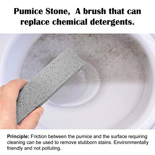 6 Pack Pumice Stone Toilet Bowl Clean Brush, Remove Toilet Bowl Hard Water Ri...