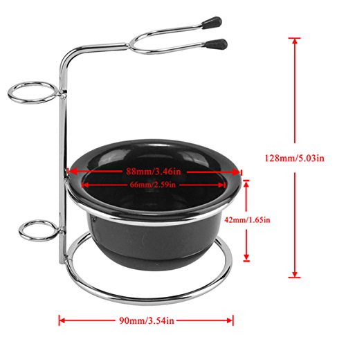 Faleto Stainless Steel Shaving Brush Stand Holder and Soap Bowl Mug Set for S...