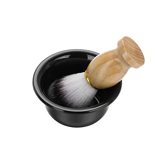 Faleto Stainless Steel Shaving Brush Stand Holder and Soap Bowl Mug Set for S...