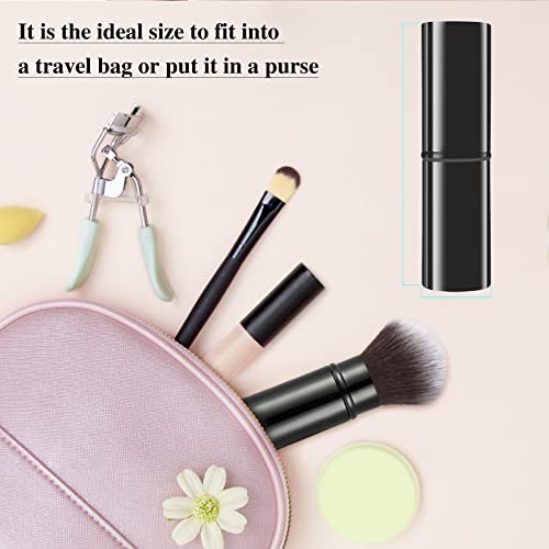 Falliny Retractable Kabuki Makeup Brush, Travel Face Blush Brush, Portable Po...