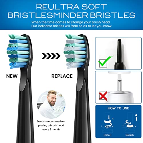 10 Pack Toothbrush Heads, Electric Toothbrush Replacement Heads Compatible wi...