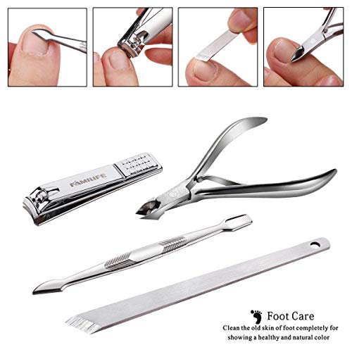 FAMILIFE F03 Manicure Set, Pedicure Kit Nail Clipper Set 13pcs Professional M...