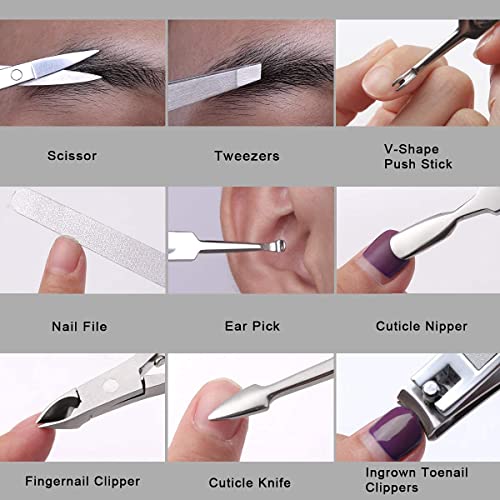 Manicure Set, FAMILIFE Nail Clippers Set Professional Manicure Kit 11 in 1 St...