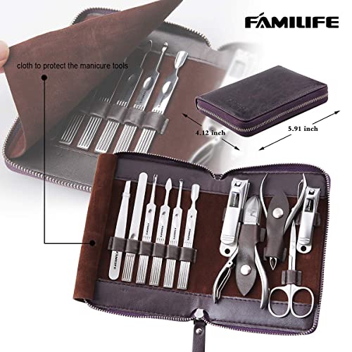 Manicure Set, FAMILIFE Nail Clippers Set Professional Manicure Kit 11 in 1 St...
