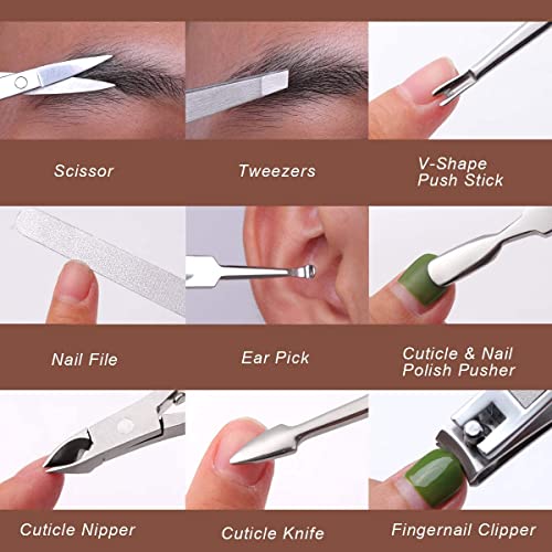 Manicure Set, FAMILIFE Professional Manicure Kit Nail Clippers Set 11 in 1 St...