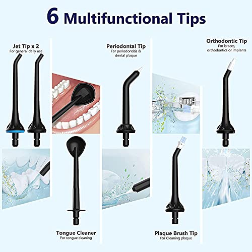 Water Flosser for Teeth, Cordless Professional Dental Oral Irrigator with 3 M...