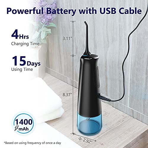 Water Flosser for Teeth, Cordless Professional Dental Oral Irrigator with 3 M...
