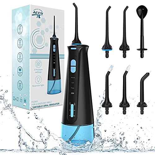 Water Flosser for Teeth, Cordless Professional Dental Oral Irrigator with 3 M...