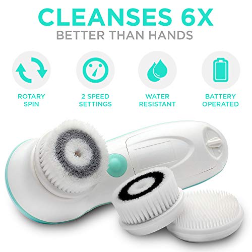 Fancii 7 in 1 Waterproof Electric Facial & Body Cleansing Brush Exfoliating K...