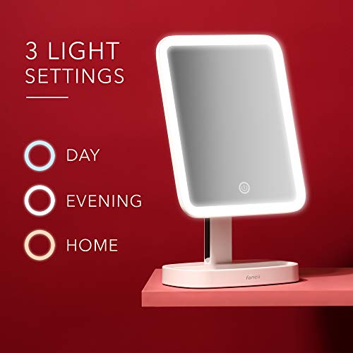 Fancii LED Makeup Vanity Mirror with 3 Light Setting and 15x Magnifying Mirro...