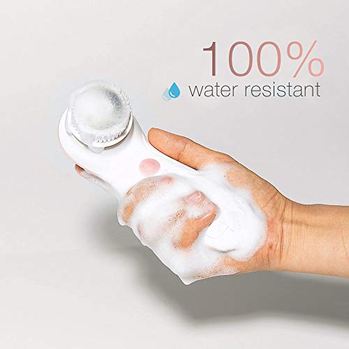 Waterproof Facial Cleansing Spin Brush Set with 3 Exfoliating Brush Heads - C...