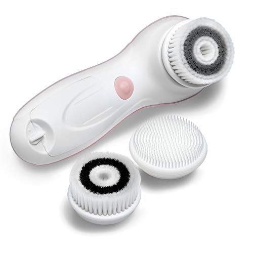 Waterproof Facial Cleansing Spin Brush Set with 3 Exfoliating Brush Heads - C...