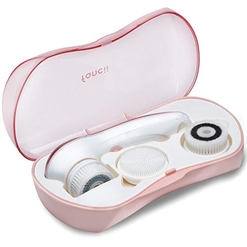 Waterproof Facial Cleansing Spin Brush Set with 3 Exfoliating Brush Heads - C...