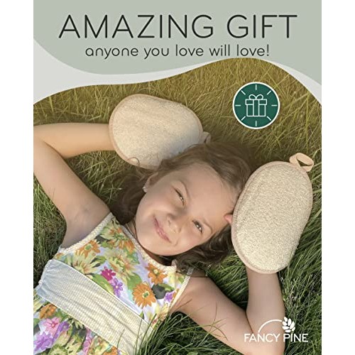Fancy Pine Loofah Sponge - Natural Exfoliating Loofah Body Scrubber - Durable...
