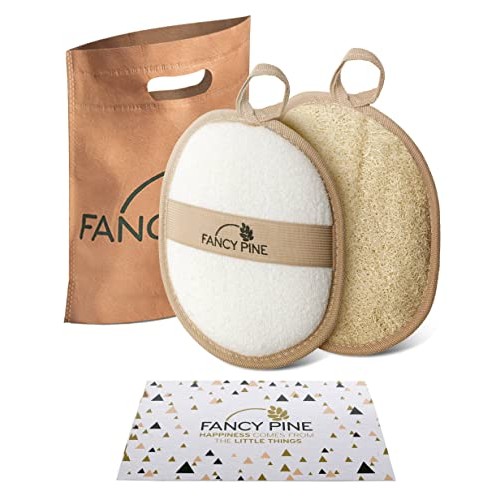 Fancy Pine Loofah Sponge - Natural Exfoliating Loofah Body Scrubber - Durable...