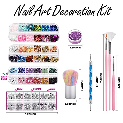 FANDAMEI Nail Art Kit, Nail Design Tools Kit with Nail Art Brushes, Nail Dott...