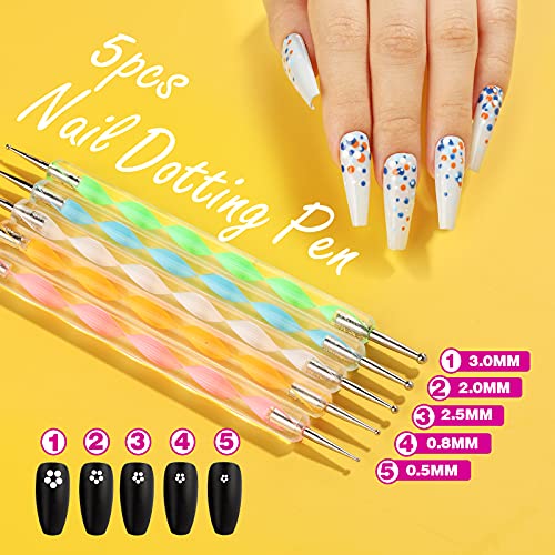 FANDAMEI Nail Art Kit, Nail Design Tools Kit with Nail Art Brushes, Nail Dott...