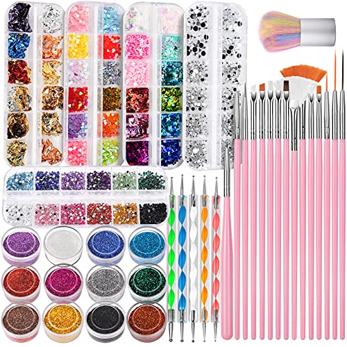 FANDAMEI Nail Art Kit, Nail Design Tools Kit with Nail Art Brushes, Nail Dott...