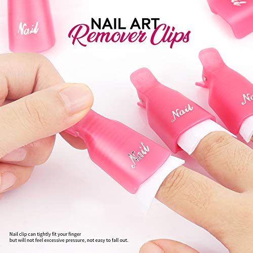 FANDAMEI Nail Polish Gel Remover Tools Kit with Nail Clips, 100ml Nail Polish...