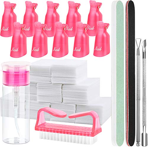 FANDAMEI Nail Polish Gel Remover Tools Kit with Nail Clips, 100ml Nail Polish...