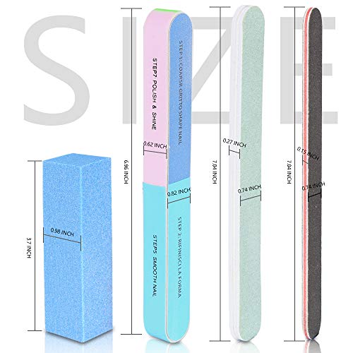 Nail Files and Buffers, FANDAMEI 20PCS Professional Manicure Tools Kit. Recta...